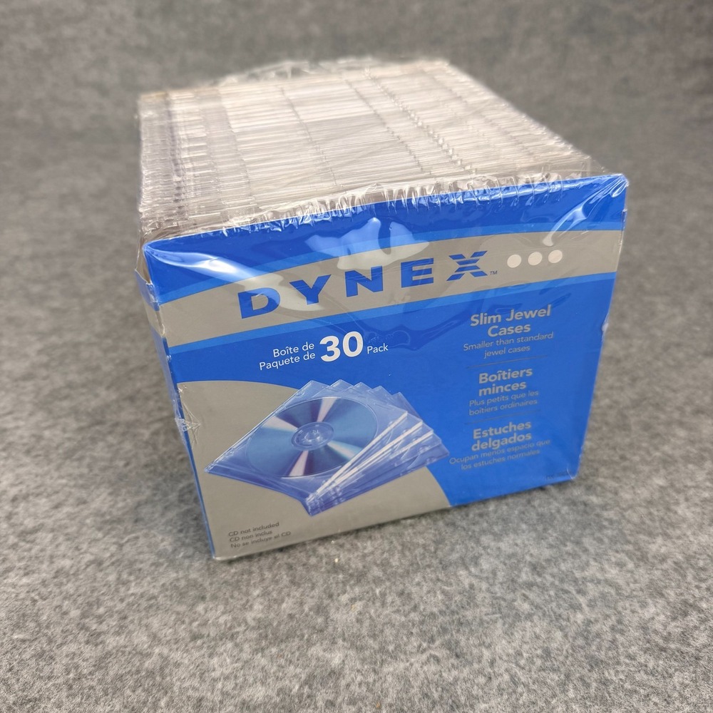 Dynex Slim Clear CD DVD Jewel Cases 26 Count DX-30CD Storage Replacement
